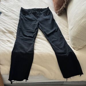 J Brand Low Rise Black Cropped and Boot Cut Distressed Jeans